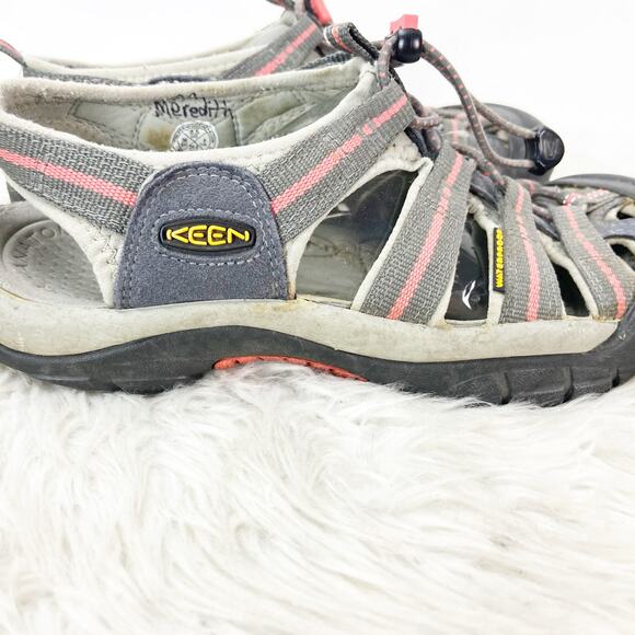Keen 8.5 Womens Gray Coral Pink Newport H2 Strappy Walking Hiking Sandals - Picture 3 of 16
